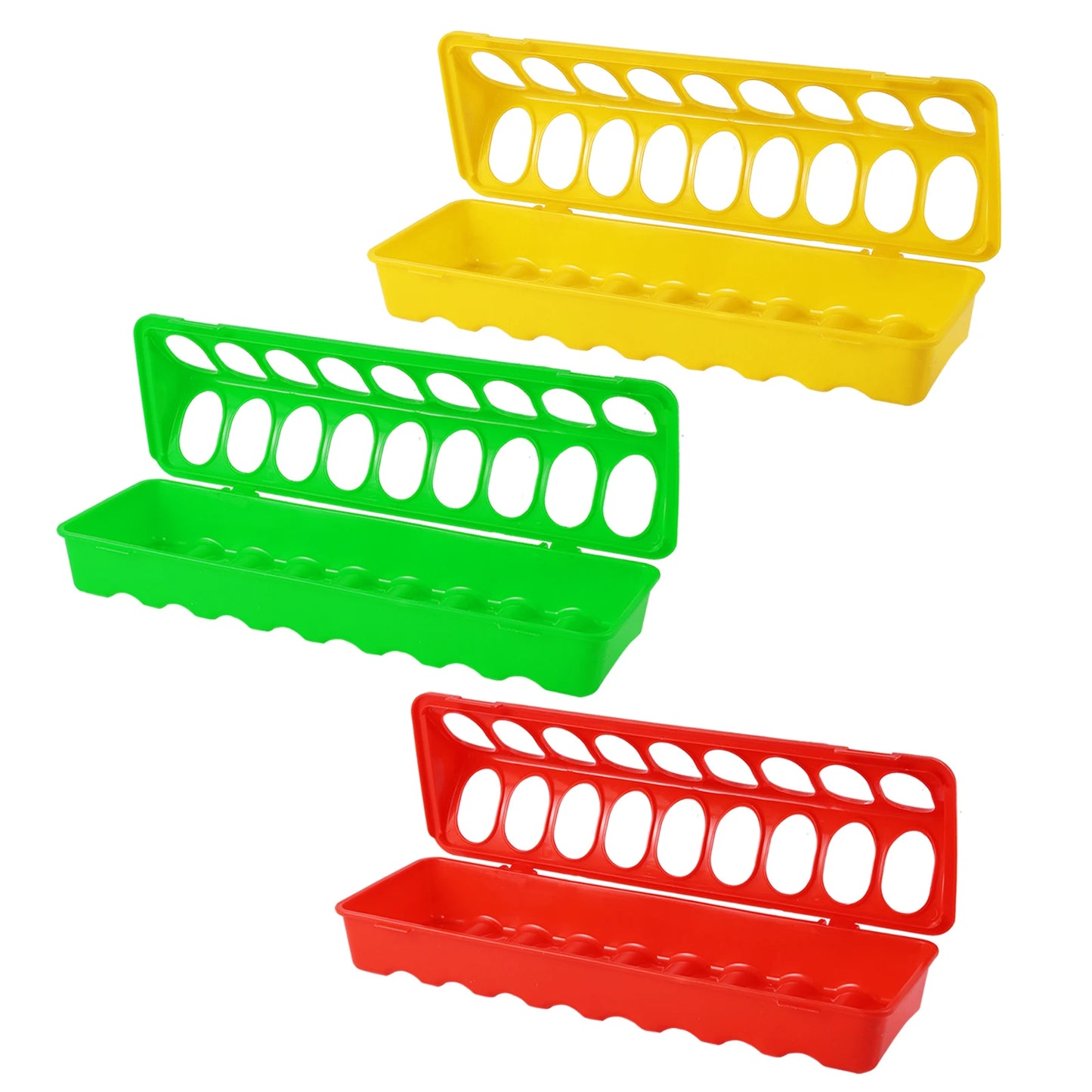 Mangeoire à Volaille en Plastique – Double Rangée – 20 à 50 cm – 12 à 28 Trous – Pour Poules, Poussins et Volailles
