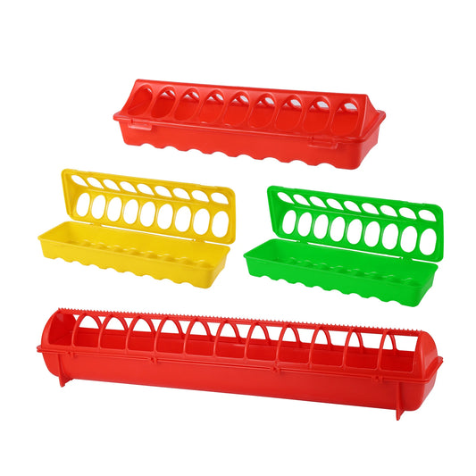 Mangeoire pour Volaille – Plastique Résistant avec Couvercle Rabattable – 20 / 30 / 40 / 50 cm